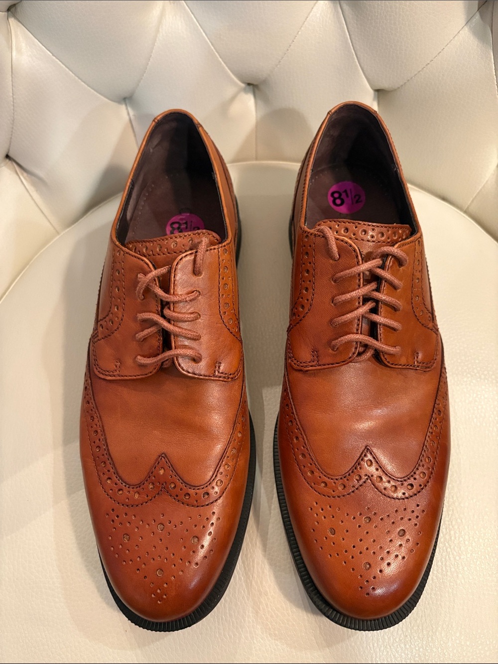 Cole Haan Men's Brown Leather Wingtip Oxfords